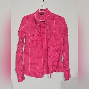 RARE Sample Arc'teryx Pink Plaid Womens Flannel Button Up Shacket M